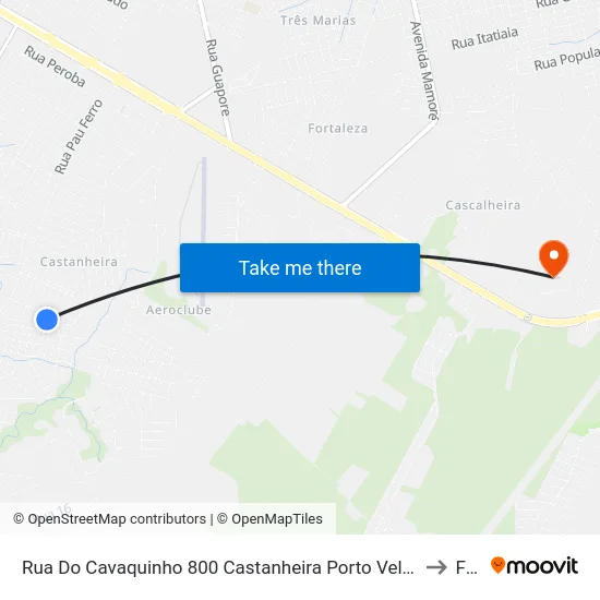 Rua Do Cavaquinho 800 Castanheira Porto Velho - Rondônia Brasil to Faro map