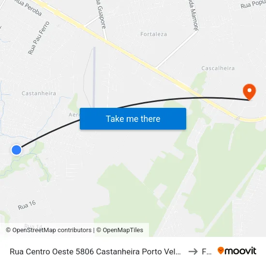 Rua Centro Oeste 5806 Castanheira Porto Velho - Rondônia Brasil to Faro map