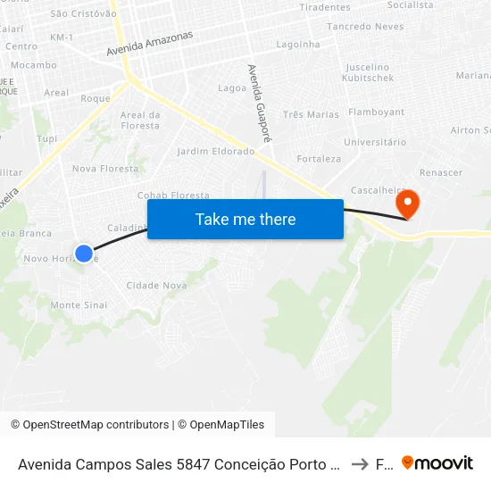 Avenida Campos Sales 5847 Conceição Porto Velho - Rondônia 78914 Brasil to Faro map
