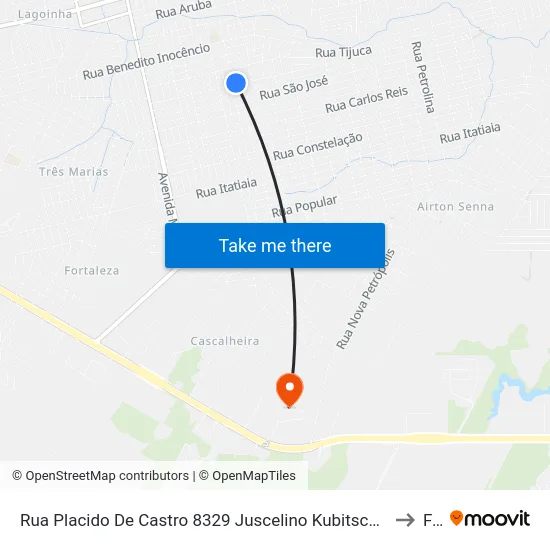 Rua Placido De Castro 8329 Juscelino Kubitschek Porto Velho - Rondônia 76812 Brasil to Faro map