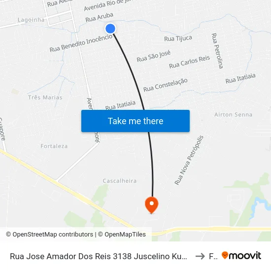 Rua Jose Amador Dos Reis 3138 Juscelino Kubitschek Porto Velho - Rondônia 46829 Brasil to Faro map