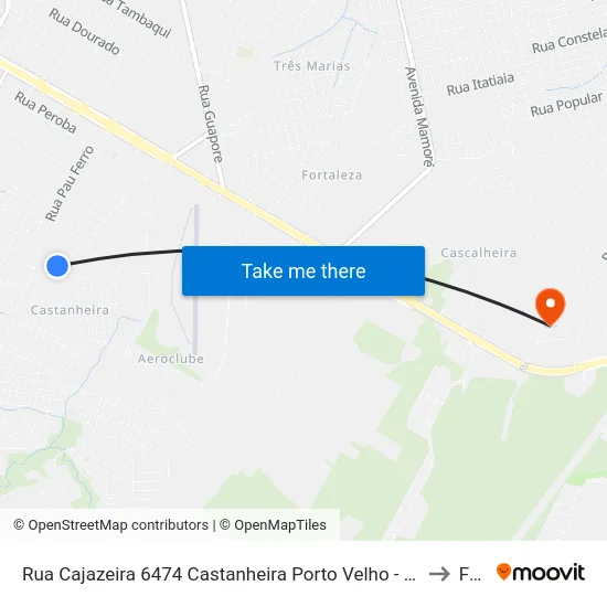 Rua Cajazeira 6474 Castanheira Porto Velho - Rondônia Brasil to Faro map