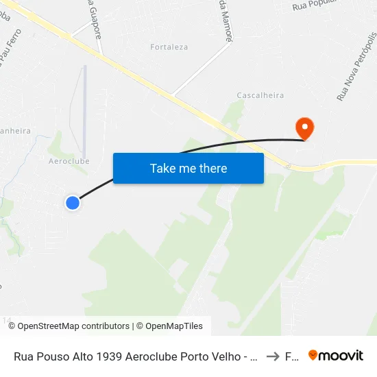 Rua Pouso Alto 1939 Aeroclube Porto Velho - Rondônia Brasil to Faro map