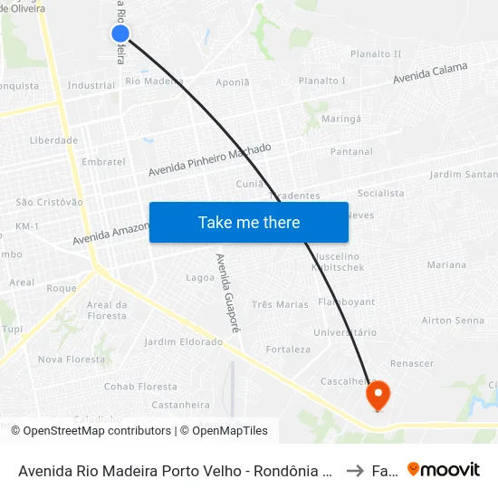 Avenida Rio Madeira Porto Velho - Rondônia Brasil to Faro map