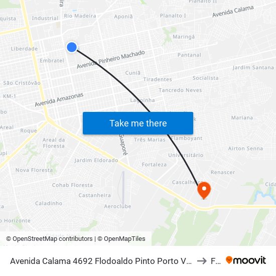 Avenida Calama 4692 Flodoaldo Pinto Porto Velho - Ro 78908-010 Brasil to Faro map