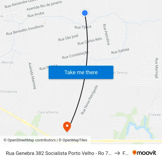 Rua Genebra 382 Socialista Porto Velho - Ro 78910-057 Brasil to Faro map