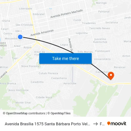 Avenida Brasília 1575 Santa Bárbara Porto Velho - Ro 78916-800 Brasil to Faro map