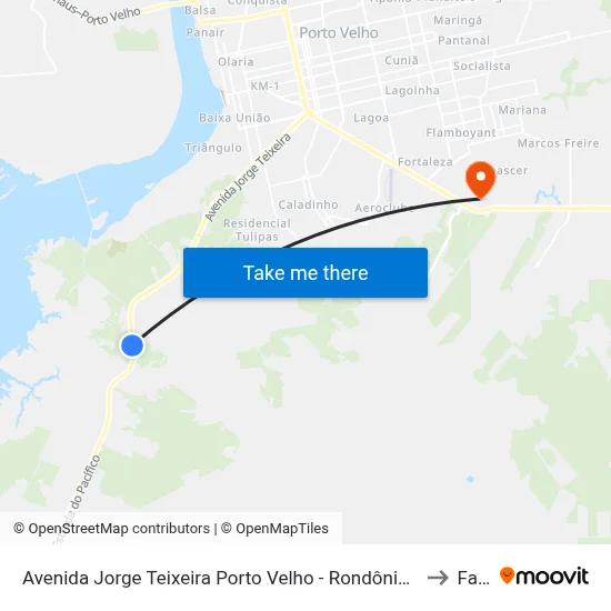 Avenida Jorge Teixeira Porto Velho - Rondônia Brasil to Faro map