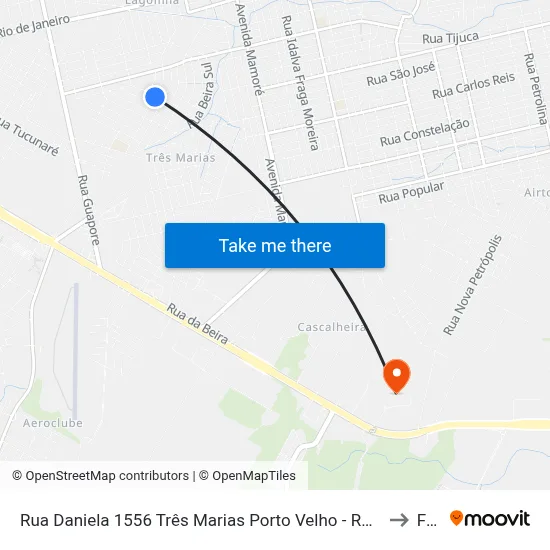 Rua Daniela 1556 Três Marias Porto Velho - Ro 78918-110 Brasil to Faro map