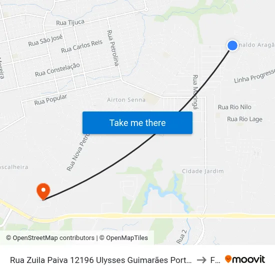 Rua Zuila Paiva 12196 Ulysses Guimarães Porto Velho - Ro 76813-828 Brasil to Faro map