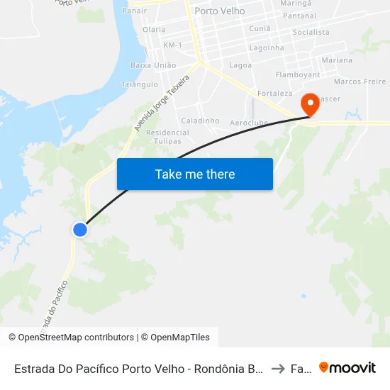 Estrada Do Pacífico Porto Velho - Rondônia Brasil to Faro map