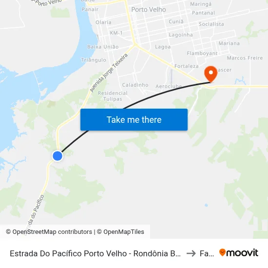 Estrada Do Pacífico Porto Velho - Rondônia Brasil to Faro map