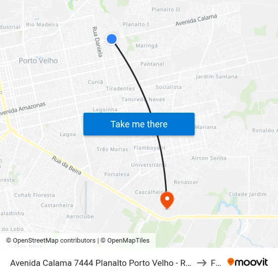 Avenida Calama 7444 Planalto Porto Velho - Ro 78908-010 Brasil to Faro map
