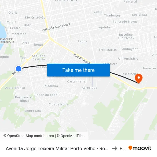 Avenida Jorge Teixeira Militar Porto Velho - Rondônia 76800-000 Brasil to Faro map