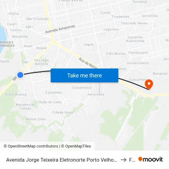 Avenida Jorge Teixeira Eletronorte Porto Velho - Rondônia 76800-000 Brasil to Faro map
