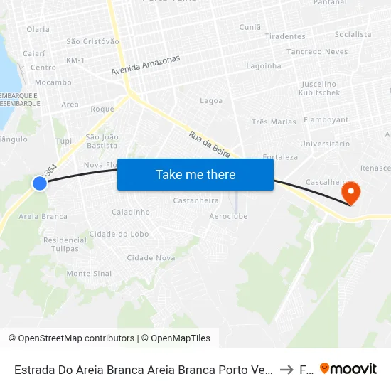 Estrada Do Areia Branca Areia Branca Porto Velho - Rondônia 76800-000 Brasil to Faro map