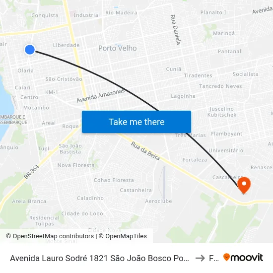 Avenida Lauro Sodré 1821 São João Bosco Porto Velho - Ro 78904-300 Brasil to Faro map