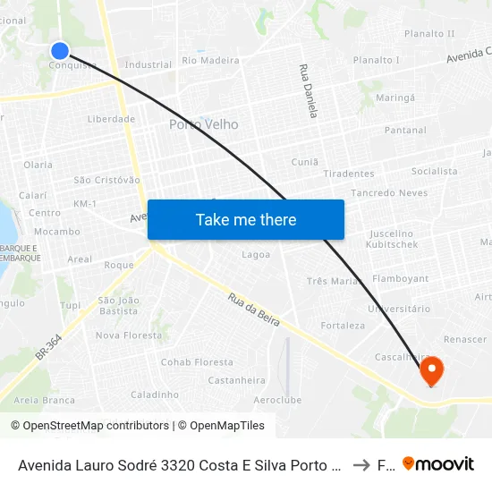 Avenida Lauro Sodré 3320 Costa E Silva Porto Velho - Rondônia 76803-490 Brasil to Faro map