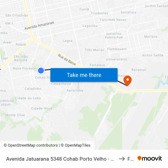 Avenida Jatuarana 5348 Cohab Porto Velho - Ro 78911-306 Brasil to Faro map