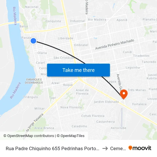 Rua Padre Chiquinho 655 Pedrinhas Porto Velho - Rondônia Brasil to Cementron map