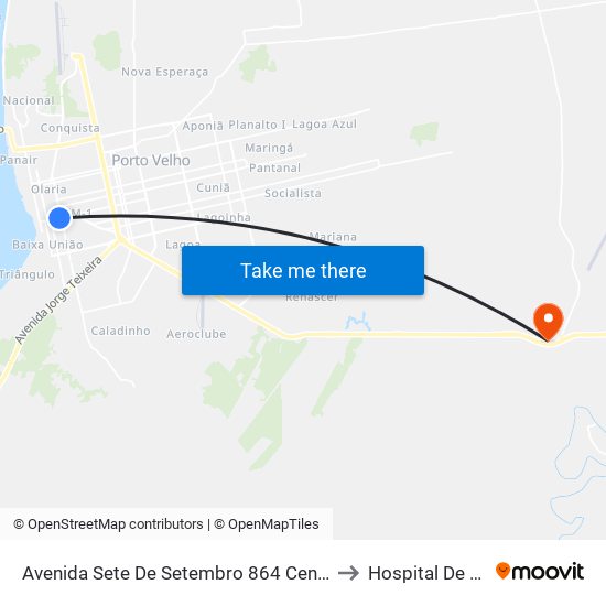 Avenida Sete De Setembro 864 Centro Porto Velho - Ro 78916-000 Brasil to Hospital De Amor Amazônia map
