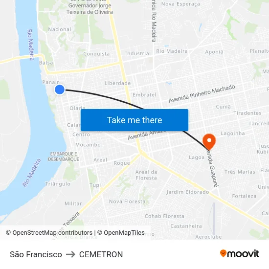 São Francisco to CEMETRON map