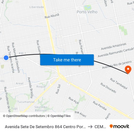Avenida Sete De Setembro 864 Centro Porto Velho - Ro 78916-000 Brasil to CEMETRON map