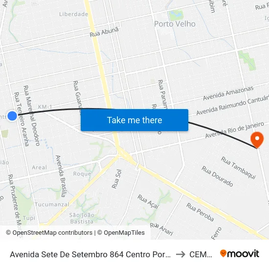 Avenida Sete De Setembro 864 Centro Porto Velho - Ro 78916-000 Brasil to CEMETRON map