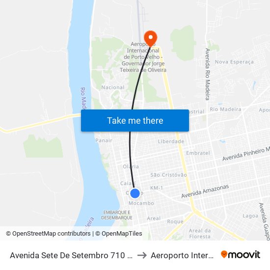 Avenida Sete De Setembro 710 Centro Porto Velho - Ro 78916-000 Brasil to Aeroporto Internacional de Porto Velho map