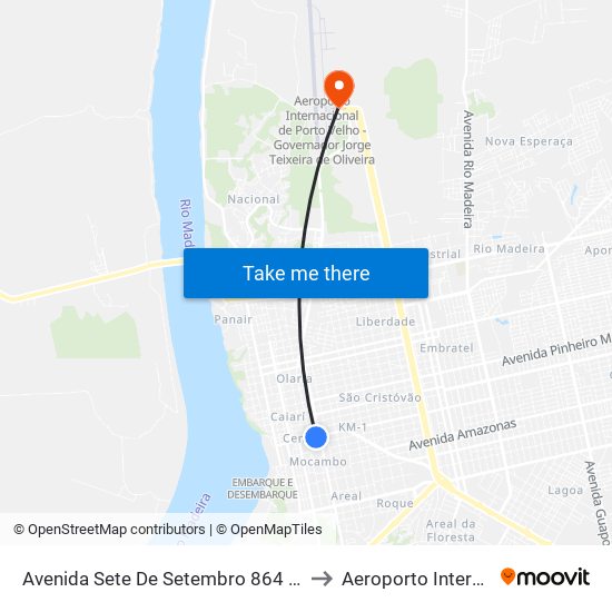 Avenida Sete De Setembro 864 Centro Porto Velho - Ro 78916-000 Brasil to Aeroporto Internacional de Porto Velho map