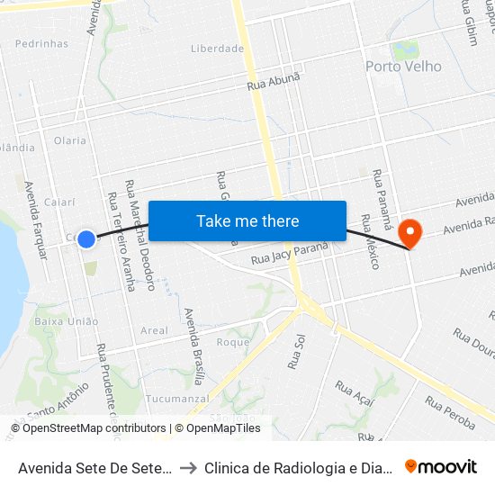 Avenida Sete De Setembro 710 Centro Porto Velho - Ro 78916-000 Brasil to Clinica de Radiologia e Diagnostico por Imagem Dr. Samuel Castiel Jr - Unidade Rio Madeira. map