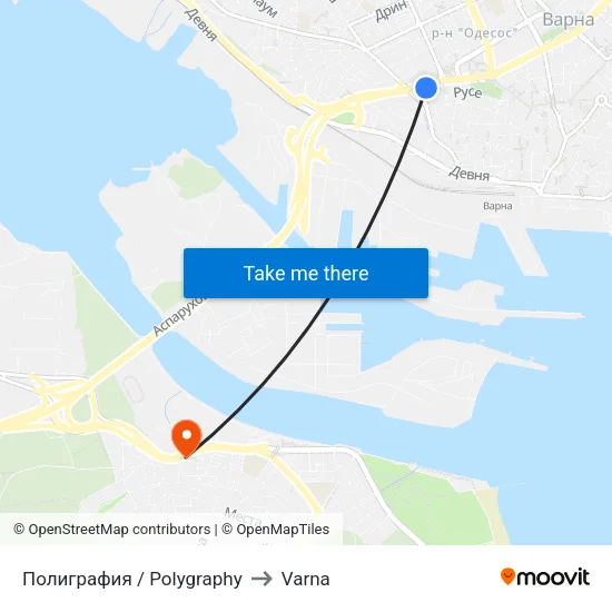 Полиграфия / Polygraphy to Varna map