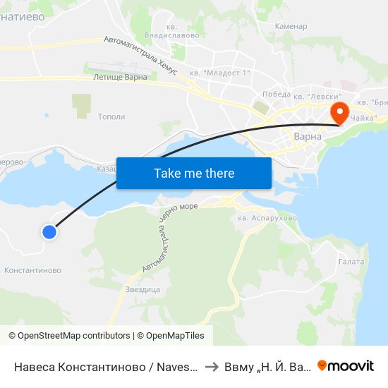 Навеса Константиново / Navesa, Konstantinovo to Ввму „Н. Й. Вапцаров“ map