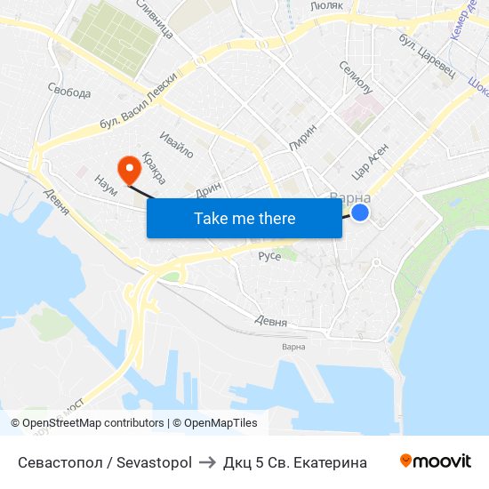 Севастопол / Sevastopol to Дкц 5 Св. Екатерина map