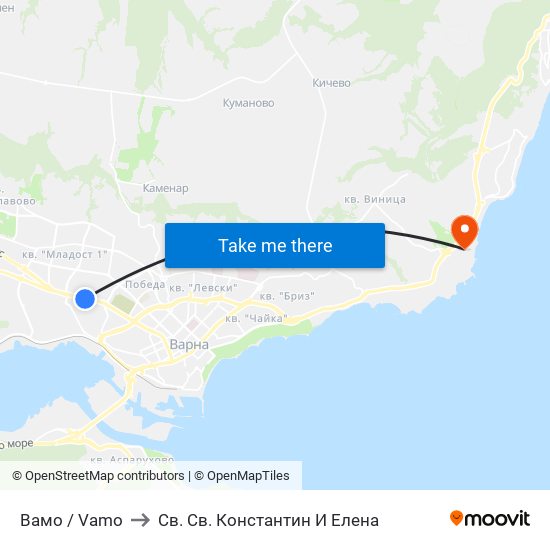 Вамо / Vamo to Св. Св. Константин И Елена map