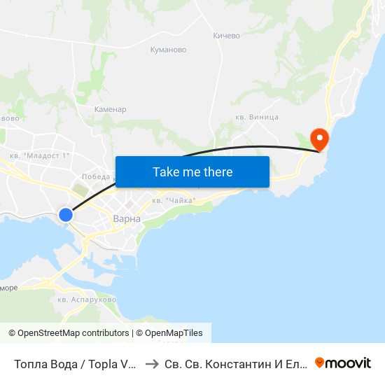 Топла Вода / Topla Voda to Св. Св. Константин И Елена map