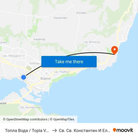 Топла Вода / Topla Voda to Св. Св. Константин И Елена map