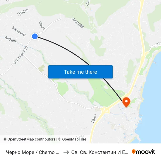 Черно Море / Cherno More to Св. Св. Константин И Елена map