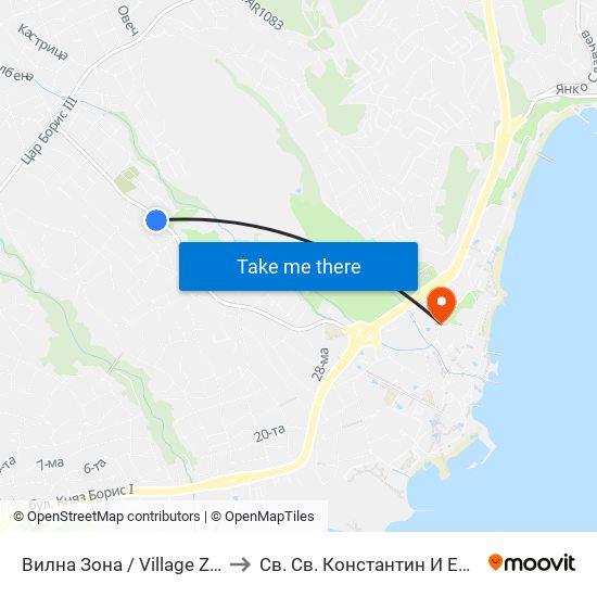 Вилна Зона / Village Zone to Св. Св. Константин И Елена map