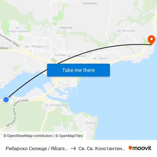 Рибарско Селище / Ribarsko Selishte to Св. Св. Константин И Елена map