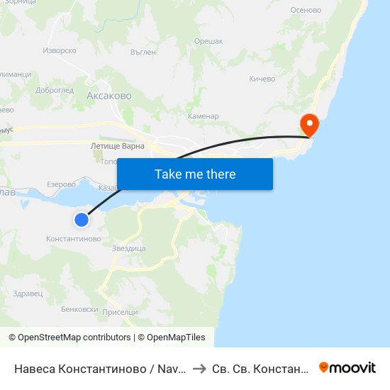 Навеса Константиново / Navesa, Konstantinovo to Св. Св. Константин И Елена map