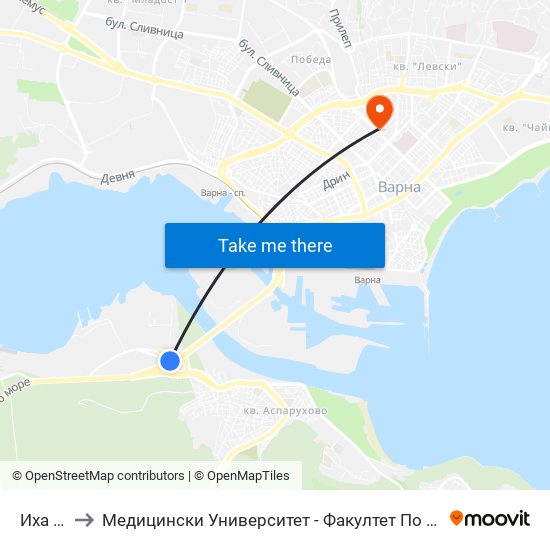 Иха / Iha to Медицински Университет - Факултет По Дентална Медицина map