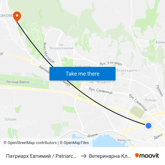 Патриарх Евтимий / Patriarch Evtimiy to Ветеринарна Клиника map