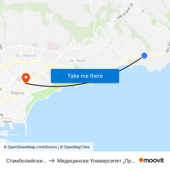 Стамболийски / Stamboliyski to Медицински Университет „Проф. Д-Р Параскев Стоянов“ map