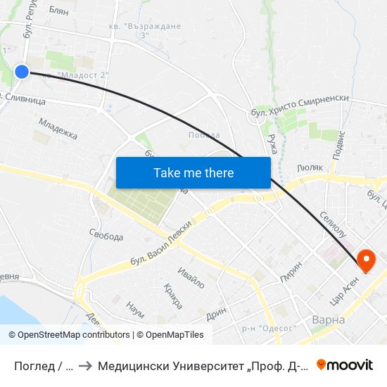 Поглед / Pogled to Медицински Университет „Проф. Д-Р Параскев Стоянов“ map