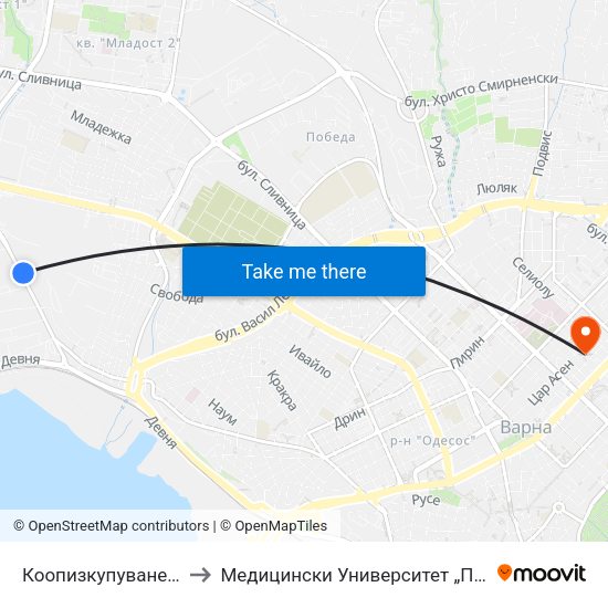 Коопизкупуване / Koopizkupuvane to Медицински Университет „Проф. Д-Р Параскев Стоянов“ map