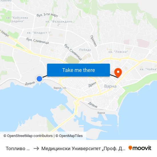 Топливо / Toplivo to Медицински Университет „Проф. Д-Р Параскев Стоянов“ map