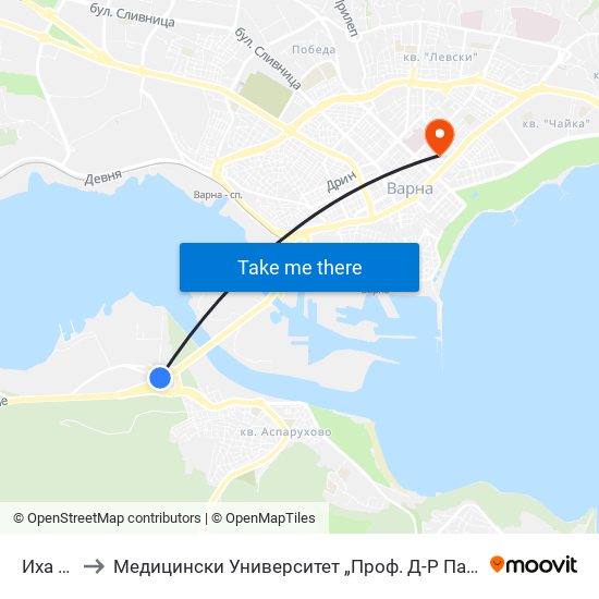 Иха / Iha to Медицински Университет „Проф. Д-Р Параскев Стоянов“ map