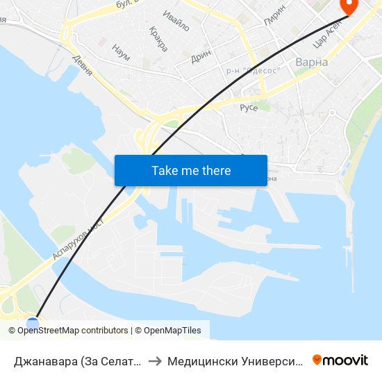 Джанавара (За Селата) / Dzhanavara (For the Villages) to Медицински Университет „Проф. Д-Р Параскев Стоянов“ map