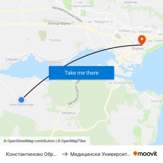 Константиново Обръщач / Konstantinovo Turn Spot to Медицински Университет „Проф. Д-Р Параскев Стоянов“ map